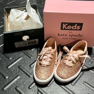 Little Girls Size 8 Kate Spade Rose Gold Keds